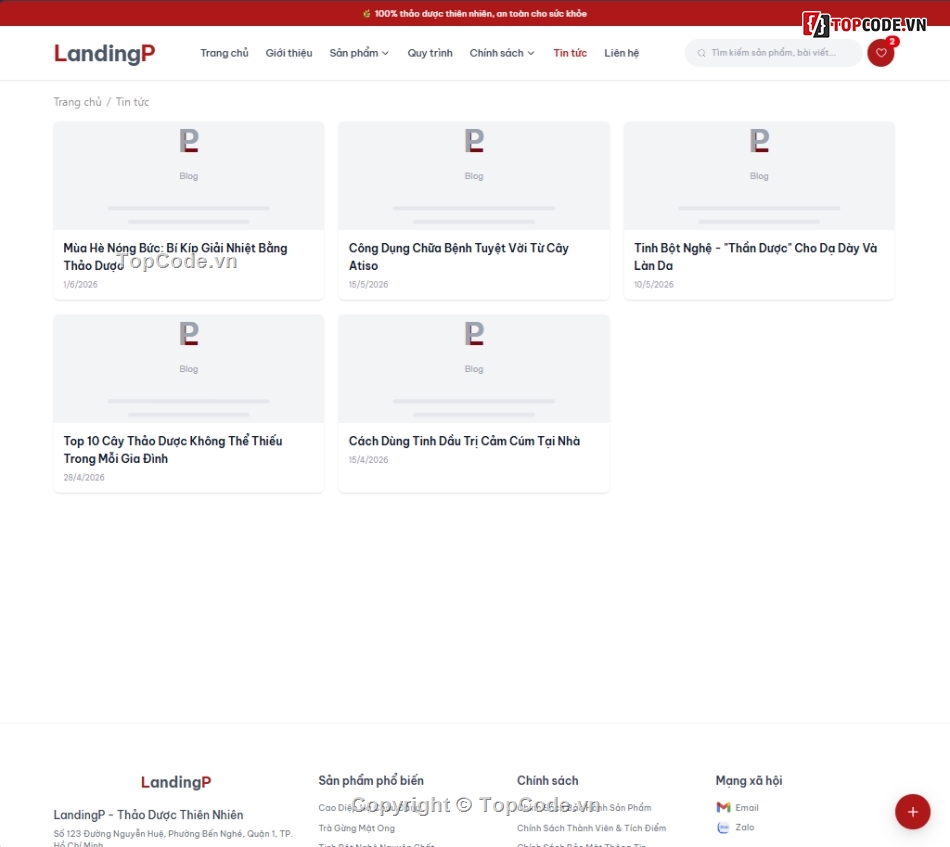 Landing Page,quản lý sản phẩm,source code quản lý,source code      database,Sản phẩm,Blog