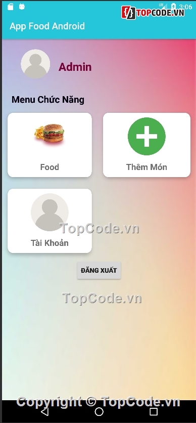 Code app Món Ăn Android,Source code App Food,Code app gọi món ăn