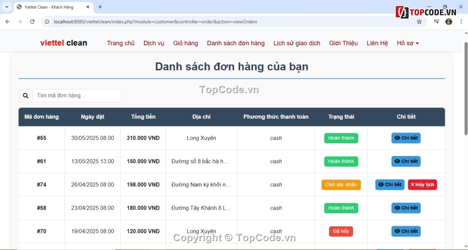 đặt lịch vệ sinh,web dịch vụ,web đặt lịch
