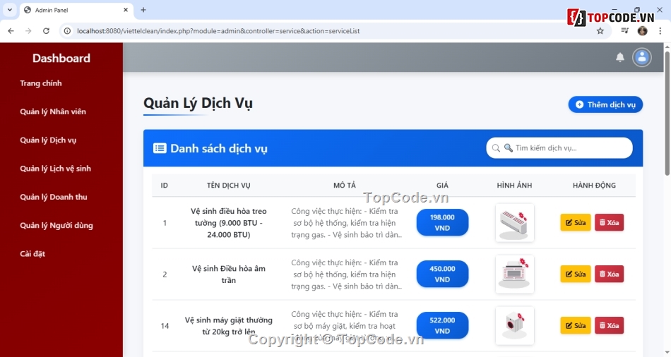 đặt lịch vệ sinh,web dịch vụ,web đặt lịch