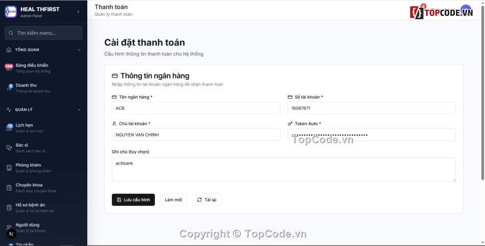 code live chat thanh toán online,Code đặt lịch khám,đặt lịch khám,Code đặt lịch khám trực tuyến