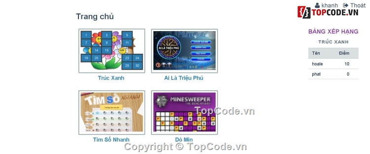 Web game,game trúc xanh,code game trúc xanh,do an game,source code game truc xanh,truc xanh