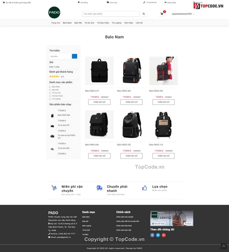 website bán balo,Balo,Web bán balo thời trang,Bán Balo,web bán balo du lịch,web balo mvc