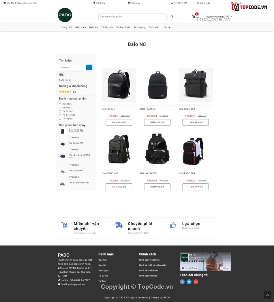 website bán balo,Balo,Web bán balo thời trang,Bán Balo,web bán balo du lịch,web balo mvc
