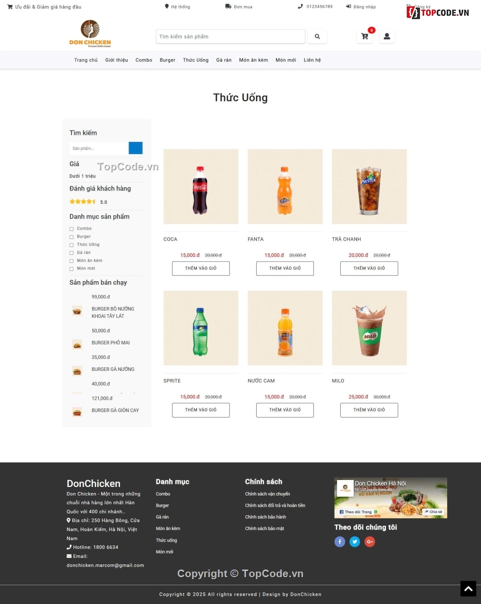 website bán burger,website đặt đồ ăn,website nhà hàng,sharecode bán đồ ăn,sharecode đặt đồ ăn,PHP MVC