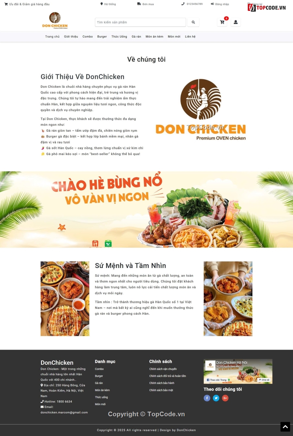 website bán burger,website đặt đồ ăn,website nhà hàng,sharecode bán đồ ăn,sharecode đặt đồ ăn,PHP MVC