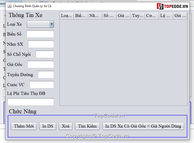 quản lý xe Java Swing,code quản lý xe,source code quản lý xe java,quản lý xe java