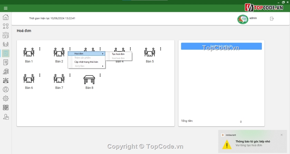 Quản lý nhà hàng,Code C# Quản lý bán hàng,winform c#,SQL Server,QR code