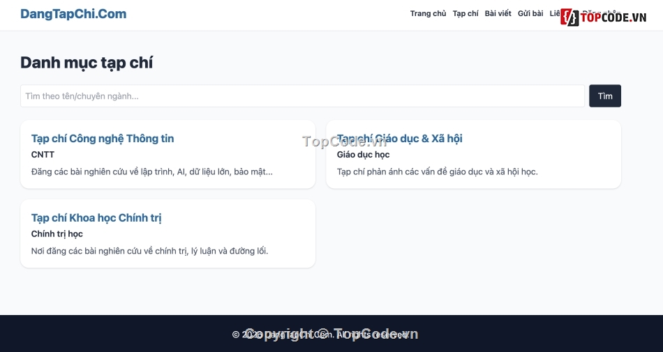 php tạp chí,tạp chí,đăng tải tạp chí