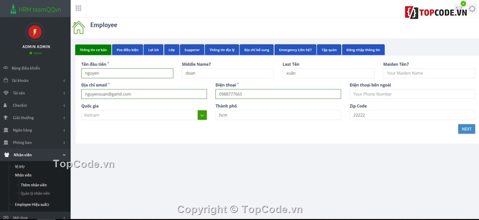 đồ án quản lý nhân sự,quản lý nhân sự,Codeigniter,Code quản lý nhân sự