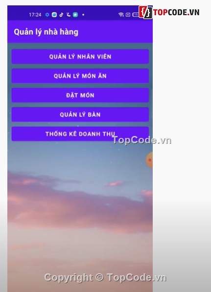 Code quản lý nhà hàng,app quản lý nhà hàng,Java