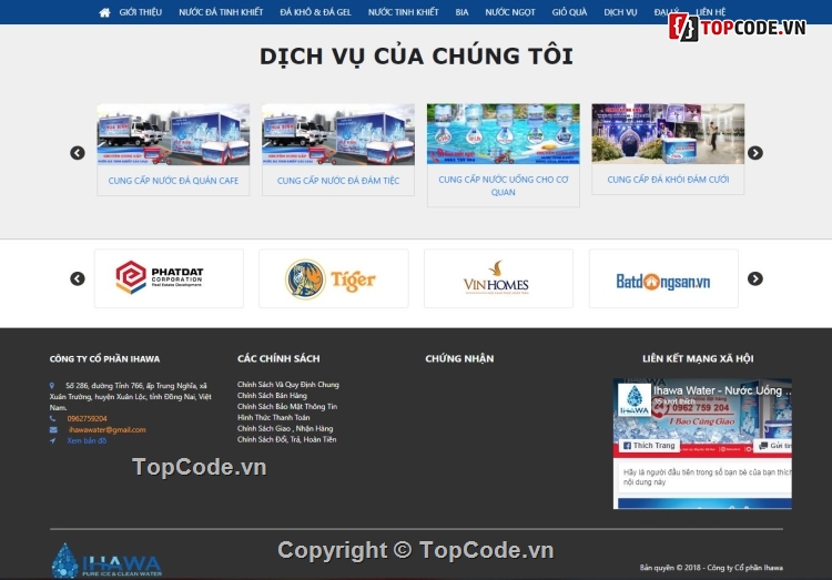 code web bán hàng,Mã nguồn web bán nước,website bán nước,Code website bán nước