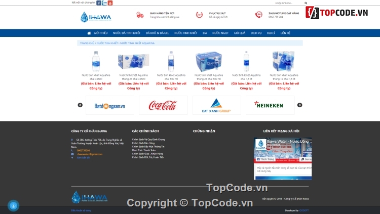 code web bán hàng,Mã nguồn web bán nước,website bán nước,Code website bán nước