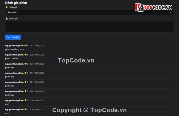 Code web,Web đặt vé xem phim,đặt vé xem phim