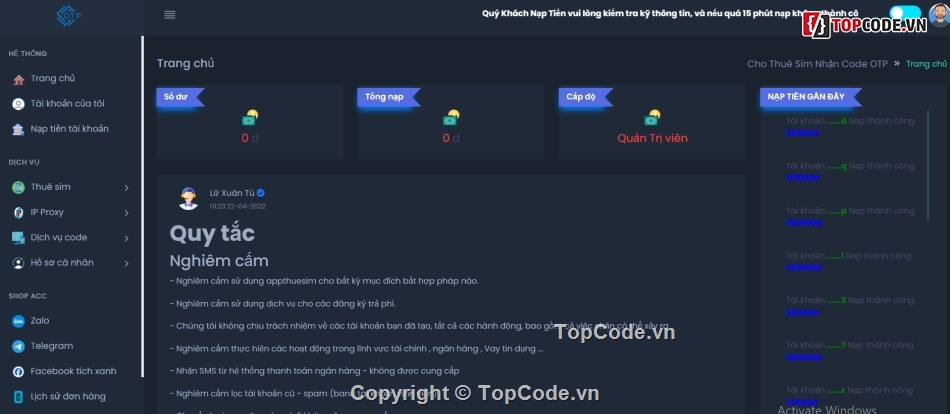 thuê sim,cho thuê sim,web thuê sim,source code web thuê sim