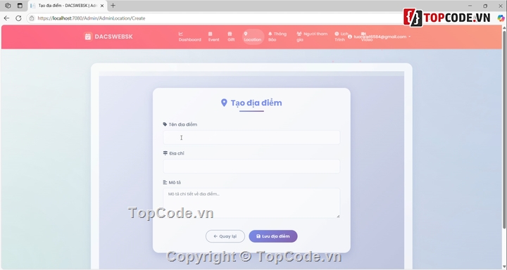 web sự kiện,Hệ thống quản lý sự kiên,Quản lý sự kiện