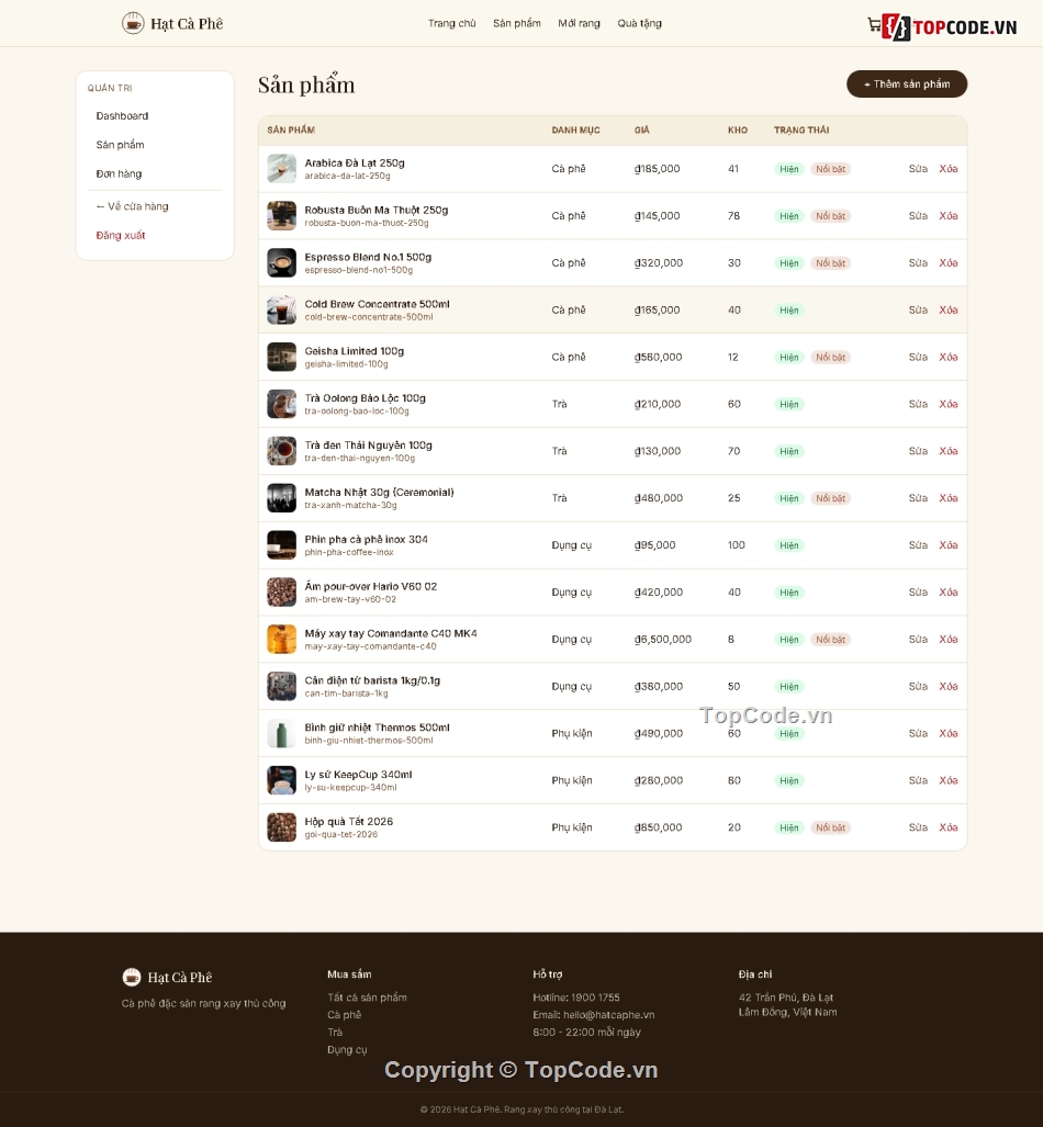 cà phê,python,website,web bán cà phê,website bán,Code web