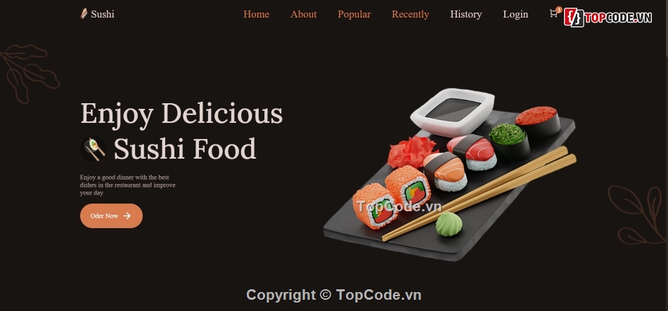 website bán,Code website bán  hàng,sushi,Code web html css js,đồ ăn,website bán hàng Sushi