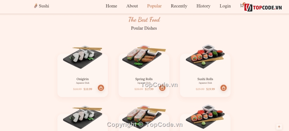 website bán,Code website bán  hàng,sushi,Code web html css js,đồ ăn,website bán hàng Sushi