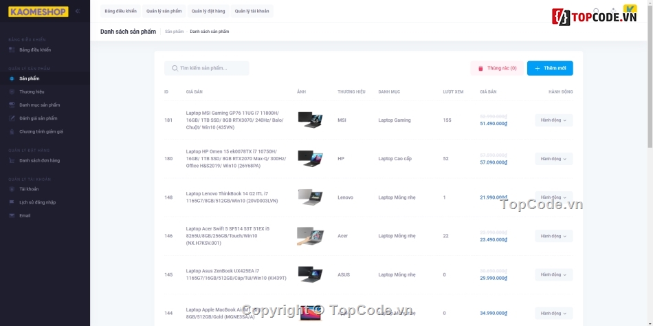 Web phụ kiện máy tính,Code Website Kinh doanh Laptop,Code website bán laptop,Code web máy tính