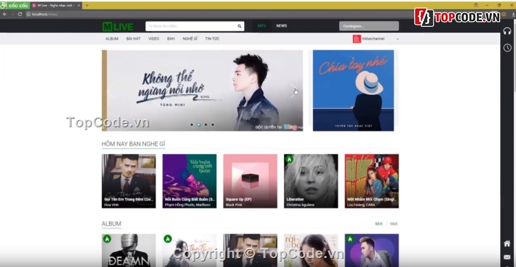 code website nhạc,code website nghe nhạc,Website video nhạc,Web nhạc