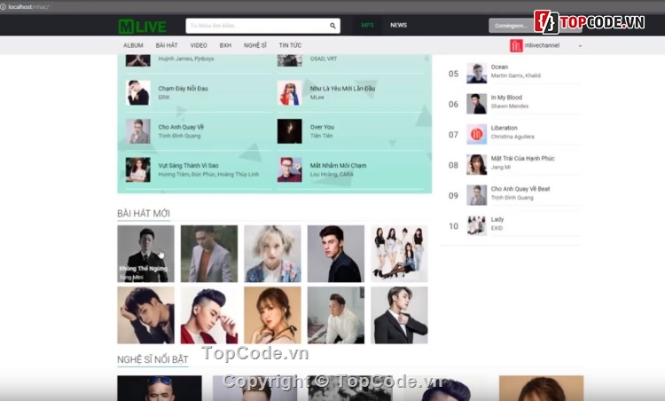 code website nhạc,code website nghe nhạc,Website video nhạc,Web nhạc