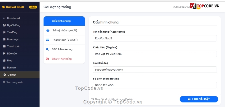 code rao vặt,website rao vặt php,rao vặt mvc,code web bán hàng,tích hợp vietqr momo vnpay,raovat saas