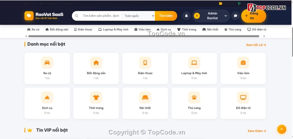 code rao vặt,website rao vặt php,rao vặt mvc,code web bán hàng,tích hợp vietqr momo vnpay,raovat saas