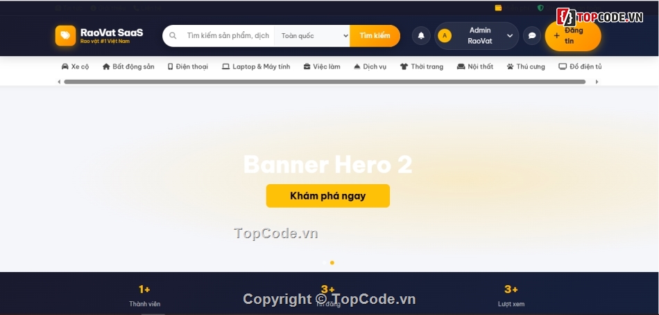 code rao vặt,website rao vặt php,rao vặt mvc,code web bán hàng,tích hợp vietqr momo vnpay,raovat saas