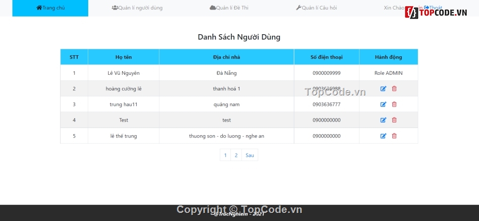 Code web thi trắc nghiệm,Full source website trắc nghiệm,Code web trắc nghiệm,website ôn thi trắc nghiệm