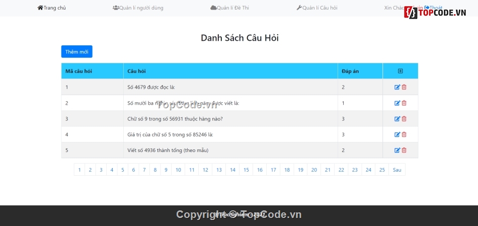 Code web thi trắc nghiệm,Full source website trắc nghiệm,Code web trắc nghiệm,website ôn thi trắc nghiệm