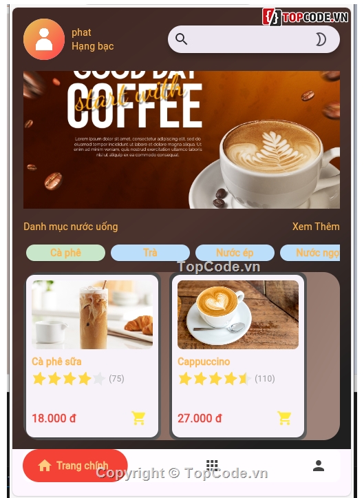 app bán hàng,app bán cafe,app coffee