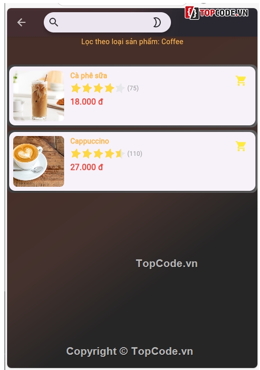 app bán hàng,app bán cafe,app coffee