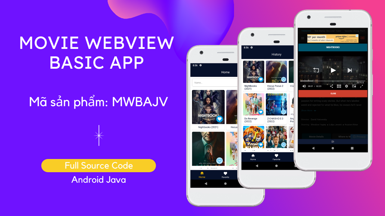 Movie Webview Basic Android Application,movie android application,movie webview android source code,movie app on android studio,android movie app source code,movie app android java