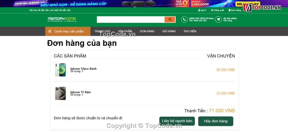 Đồ án,Đồ án web PHP,web bán điện thoại,website bán hàng php,web shop điện thoại,website