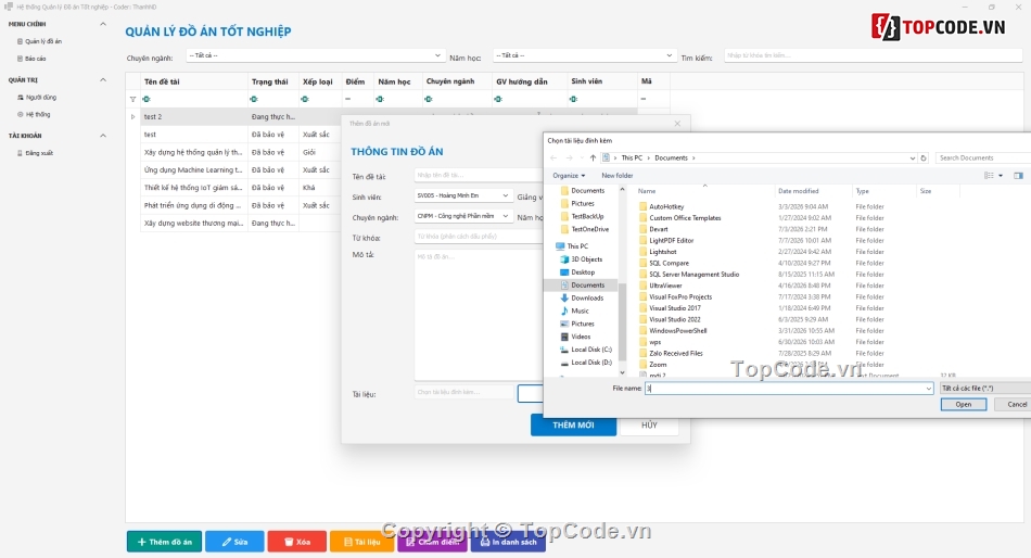 mẫu đồ án tốt nghiệp c# winform có database,phần mềm chấm điểm đồ án tốt nghiệp c#,đồ án c# quản lý đồ án tốt nghiệp full code,source code quản lý đồ án 3 lớp sql server
