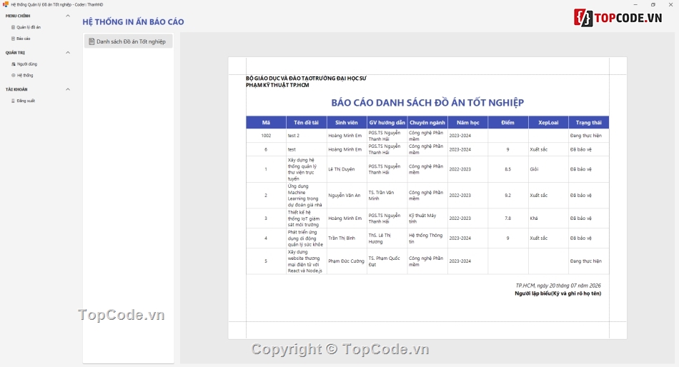 mẫu đồ án tốt nghiệp c# winform có database,phần mềm chấm điểm đồ án tốt nghiệp c#,đồ án c# quản lý đồ án tốt nghiệp full code,source code quản lý đồ án 3 lớp sql server