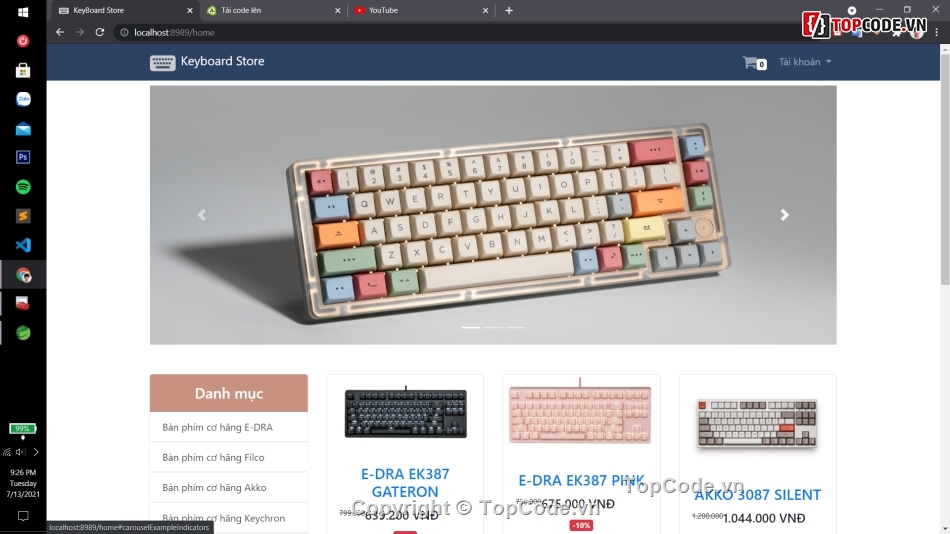 java spring boot,shop bán bàn phím,Website bán bàn phím,website shop bán bàn phím