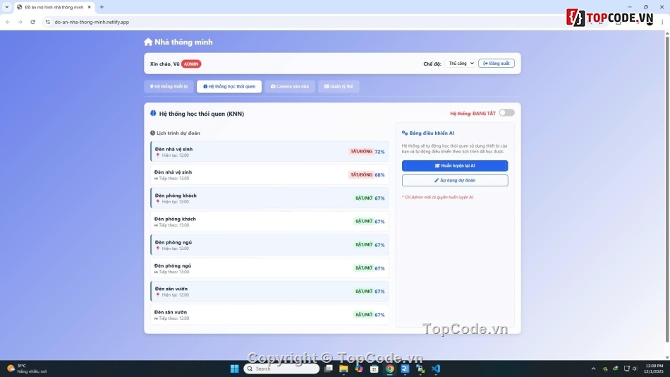 Đồ án IOT,AI,Nhà thông minh,Đồ án  python,IOT