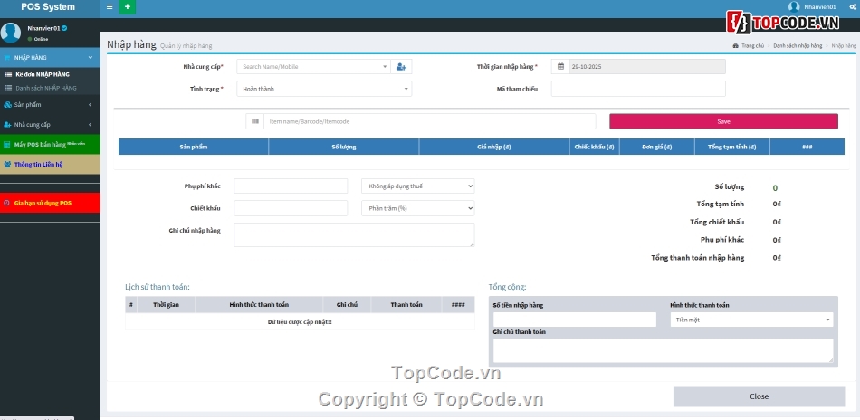pos,quản lý kho,bán hàng,đồ án