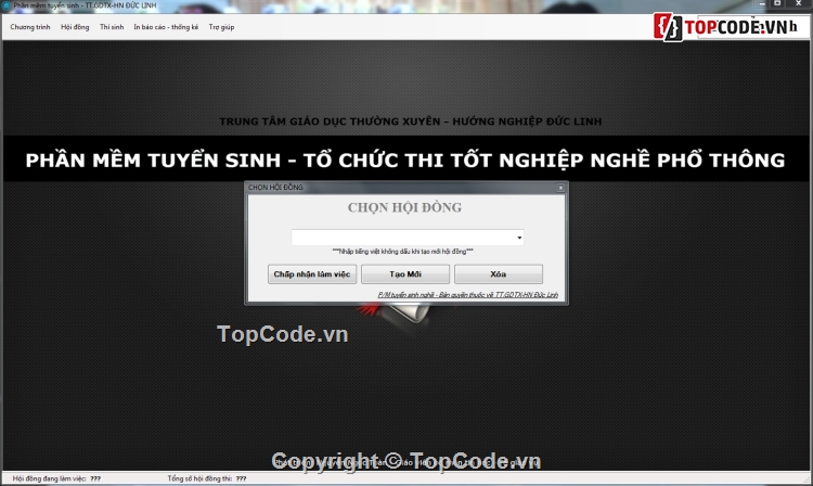 code quản lý thi cử,code quản lý thi nghề phổ thông,phần mềm giáo dục,phần mềm chất lượng
