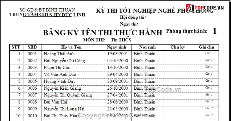 code quản lý thi cử,code quản lý thi nghề phổ thông,phần mềm giáo dục,phần mềm chất lượng