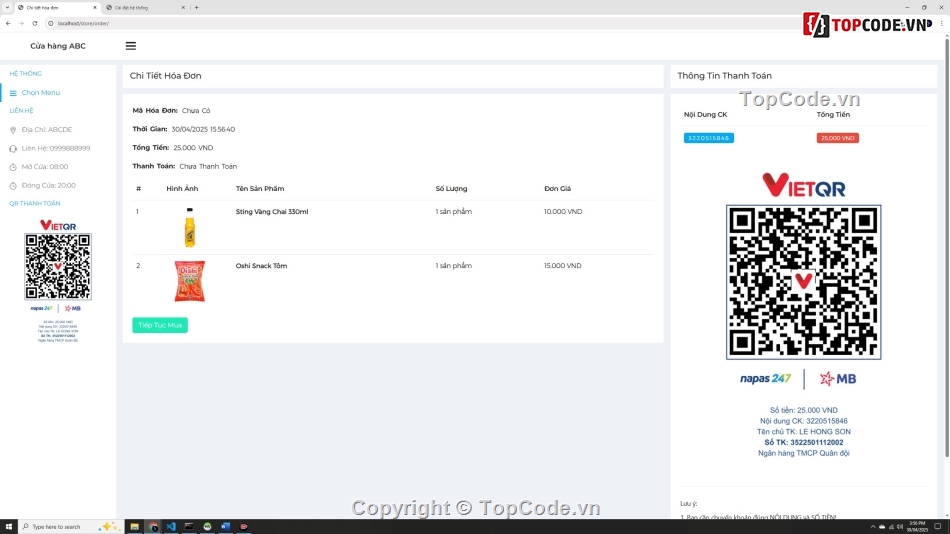 website có word,web quản lý siêu thị,web tích hợp thanh toán VietQR