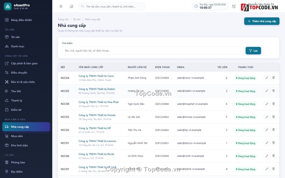 Quản Lý Đồ Dùng Thanh Lý,PHP và MySQL,Quản lý tài sản