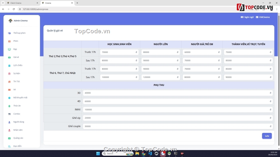 Đồ án bán vé xem phim,Đồ án web đặt vé xem phim php mysql,web đặt vé xem phim mvc,đồ án web đặt vé xem phim thanh toán vpnay