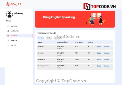 Source code quản lý học viên,Web quản lý học viên,Web quản lý sinh viên,Code quản lý học viên trung tâm ngoại ngữ