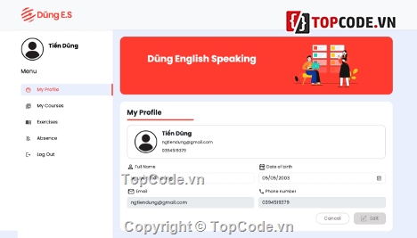 Source code quản lý học viên,Web quản lý học viên,Web quản lý sinh viên,Code quản lý học viên trung tâm ngoại ngữ