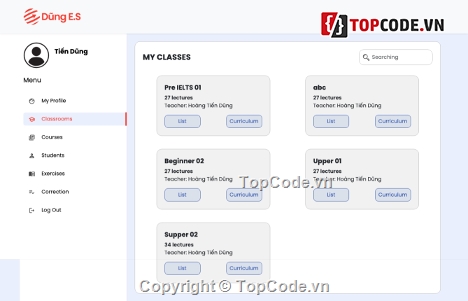 Source code quản lý học viên,Web quản lý học viên,Web quản lý sinh viên,Code quản lý học viên trung tâm ngoại ngữ