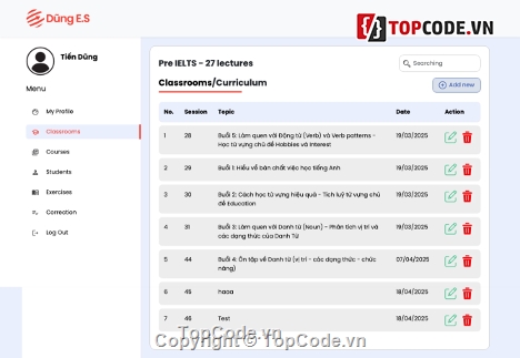 Source code quản lý học viên,Web quản lý học viên,Web quản lý sinh viên,Code quản lý học viên trung tâm ngoại ngữ