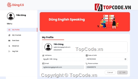 Source code quản lý học viên,Web quản lý học viên,Web quản lý sinh viên,Code quản lý học viên trung tâm ngoại ngữ